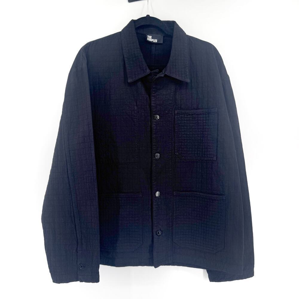 The Kooples Workwear Denim Jacket Mens Sz Large NWT Quilted Coat Classic